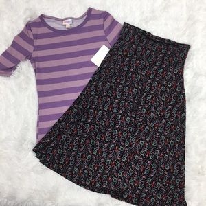 XXS GiGi LuLaRoe Purple Striped XS Azure Outfit